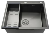 Кухонная мойка GAPPO GS6050-6 60x50 стальная, оружейная сталь