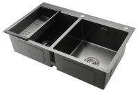 Кухонная мойка GAPPO GS8350-6 83x50 стальная, графит
