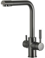 Смеситель для кухни FRAP F4352-9 с подключением фильтра, оружейная сталь