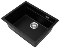 Кухонная мойка Grandex Aqua 500205 56x45 из кварцевого композита, черный металлик