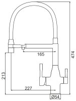 Смеситель для кухни FRAP F4398-3 с подключением фильтра и гибким изливом, золотой сатин