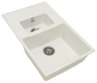 Кухонная мойка Grandex Aqua 600111 78x50 из кварцевого композита, белый
