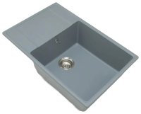 Кухонная мойка Grandex Aqua 600212 76x50 из кварцевого композита, серый