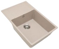 Кухонная мойка Grandex Aqua 600213 76x50 из кварцевого композита, бежевый