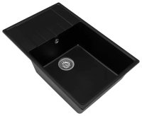 Кухонная мойка Grandex Aqua 600215 76x50 из кварцевого композита, черный металлик