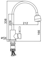Смеситель для кухни FRAP F44899-1 с гибким изливом, сатин