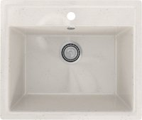 Кухонная мойка Practik PR-565 PR-M-565-001 57x50 из искусственного камня, белый