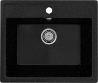 Кухонная мойка Practik PR-565 PR-M-565-004 57x50 из искусственного камня, черный
