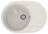Кухонная мойка Practik PR-610 PR-M-610-001 61x47 из искусственного камня, белый