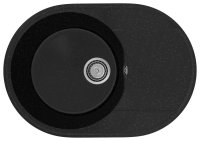Кухонная мойка Practik PR-610 PR-M-610-004 61x47 из искусственного камня, черный