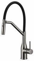 Смеситель для кухни GAPPO G4098-19 с гибким изливом, оружейная сталь