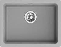Кухонная мойка Rivelato BK-50 grigio metallizzato 56x43 из кварцевого композита, серый металлик