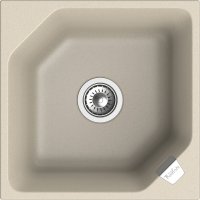 Кухонная мойка Rivelato LS-50 beige scuro 50x50 из кварцевого композита, темно-бежевый