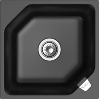 Кухонная мойка Rivelato LS-50 nero 50x50 из кварцевого композита, черный