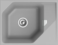 Кухонная мойка Rivelato LS-65 grigio metallizzato 65x50 из кварцевого композита, серый металлик