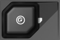 Кухонная мойка Rivelato LS-75 nero 75x50 из кварцевого композита, черный