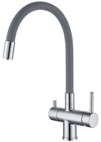Смеситель для кухни GAPPO G4398-30 с подключением фильтра и гибким изливом, хром