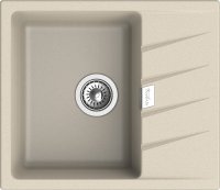 Кухонная мойка Rivelato RM-58 beige scuro 58x50 из кварцевого композита, темно-бежевый