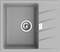 Кухонная мойка Rivelato RM-58 grigio metallizzato 58x50 из кварцевого композита, серый металлик