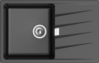 Кухонная мойка Rivelato RM-78 nero 78x50 из кварцевого композита, черный