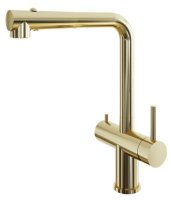 Смеситель для кухни Grandex Aqua Integra-sp 9020491 с подключением фильтра и выдвижным изливом, золото