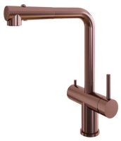 Смеситель для кухни Grandex Aqua Integra-sp 9020492 с подключением фильтра и выдвижным изливом, медь