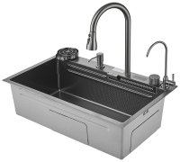 Кухонная мойка Savol S-SC002Q 75x46 стальная, графит
