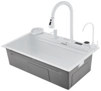 Кухонная мойка Savol S-SC002W 75x46 стальная, белый