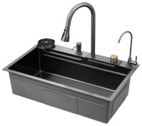 Кухонная мойка Savol S-SC003Q 75x46 стальная, графит