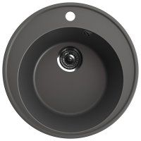 Кухонная мойка Ulgran Quartz nora Nora 485-09 49x49 из кварцевого композита, серый
