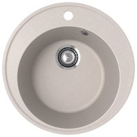 Кухонная мойка Ulgran Quartz nora Nora 485-10 49x49 из кварцевого композита, бежевый