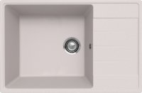 Кухонная мойка Ulgran Prima 760 Prima 760-01 76x50 из кварцевого композита, белый