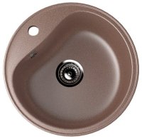 Кухонная мойка Ulgran U-100 U-100-307 49x49 из искусственного камня, коричневый