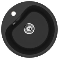 Кухонная мойка Ulgran U-100 U-100-344 49x49 из искусственного камня, черный