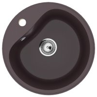 Кухонная мойка Ulgran U-100 U-100-345 49x49 из искусственного камня, коричневый