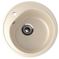 Кухонная мойка Ulgran U-101 U-101-328 50x50 из искусственного камня, бежевый