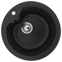 Кухонная мойка Ulgran U-102 U-102-344 48x48 из искусственного камня, черный