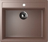 Кухонная мойка Ulgran U-104 U-104-307 56x50 из искусственного камня, коричневый