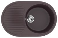 Кухонная мойка Ulgran U-107 U-107-345 72x46 из искусственного камня, коричневый