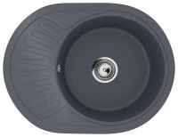 Кухонная мойка Ulgran U-107m U-107m-343 57x45 из искусственного камня, серый