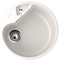 Кухонная мойка Ulgran U-108 U-108-341 51x51 из искусственного камня, белый