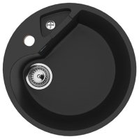 Кухонная мойка Ulgran U-108 U-108-344 51x51 из искусственного камня, черный