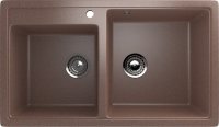 Кухонная мойка Ulgran U-200 U-200-307 84x49 из искусственного камня, коричневый