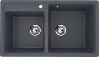 Кухонная мойка Ulgran U-200 U-200-343 84x49 из искусственного камня, серый