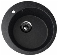 Кухонная мойка Ulgran U-405 U-405-308 50x50 из искусственного камня, черный