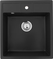 Кухонная мойка Ulgran U-406 U-406-344 45x50 из искусственного камня, черный
