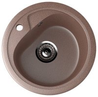 Кухонная мойка Ulgran U-500 U-500-307 44x44 из искусственного камня, коричневый