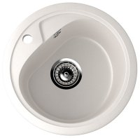 Кухонная мойка Ulgran U-500 U-500-331 44x44 из искусственного камня, белый