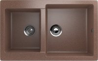 Кухонная мойка Ulgran U-505 U-505-307 77x50 из искусственного камня, коричневый