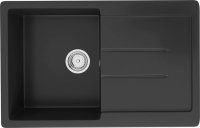 Кухонная мойка Ulgran U-507 U-507-344 77x50 из искусственного камня, черный